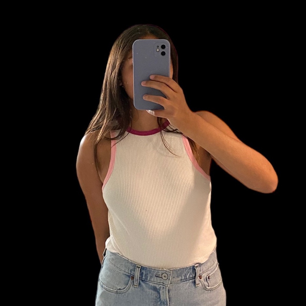 Cropped high neck tank